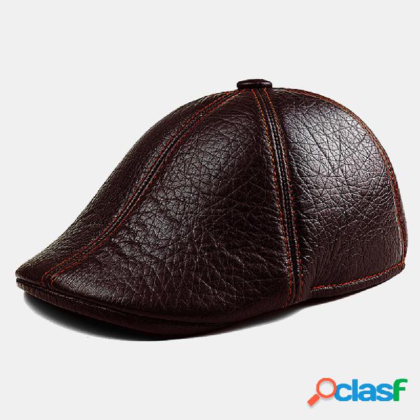 Cappello antivento da esterno da uomo in pelle di montone