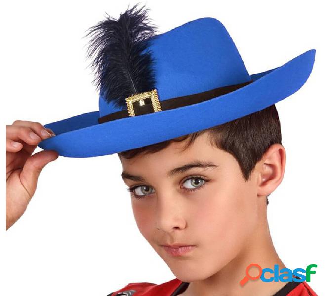 Cappello blu moschettiere per bambini