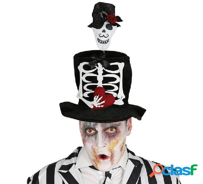 Cappello da uomo con ornamento scheletro