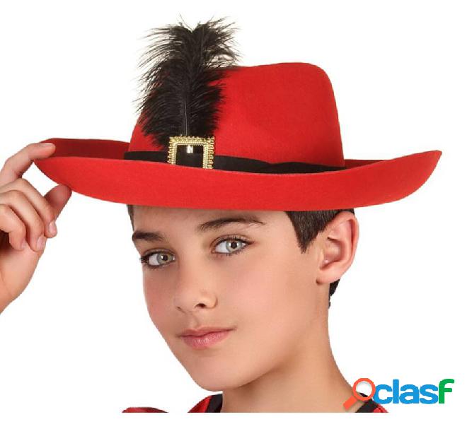 Cappello rosso moschettiere bambino