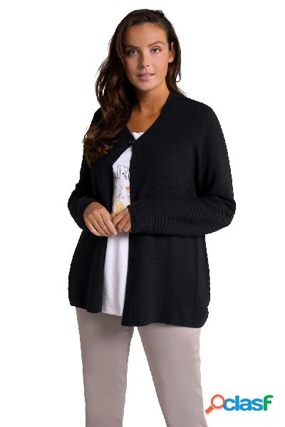 Cardigan di morbida maglia fine con scollo a V, Donna, Blu,