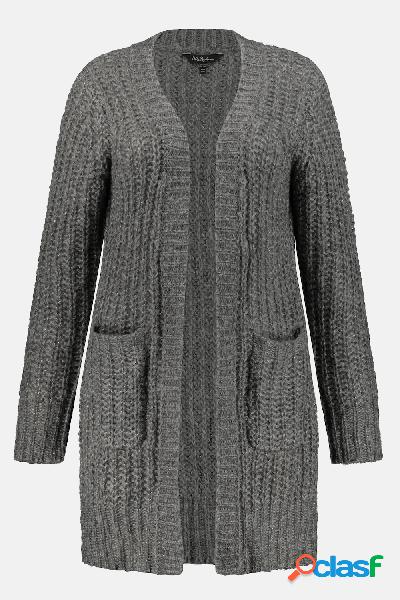 Cardigan, maglia grossa con effetto brillante, design lungo