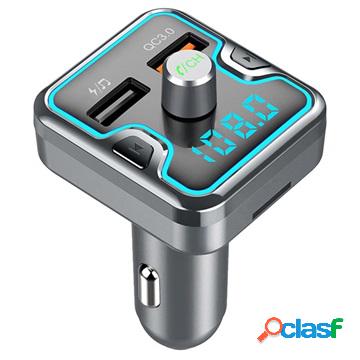 Caricabatteria Veloce da Auto e Trasmettitore FM Bluetooth