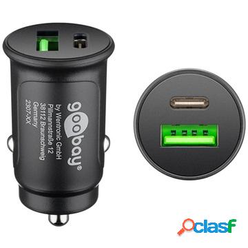 Caricabatterie Rapido da Auto Goobay Mini - USB-C, USB-A -