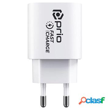 Caricatore da Parete USB-C Prio Fast Charge - 20W - Bianco