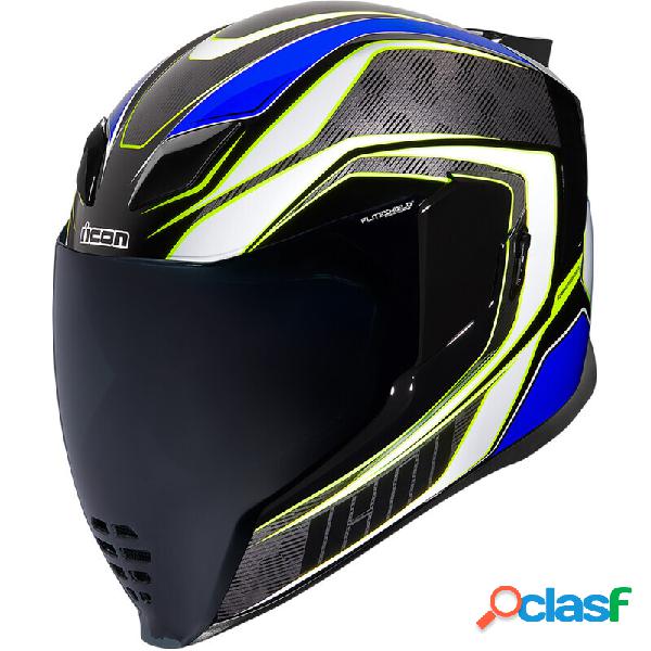 Casco moto integrale Icon Airflite Raceflite nero/bianco/blu