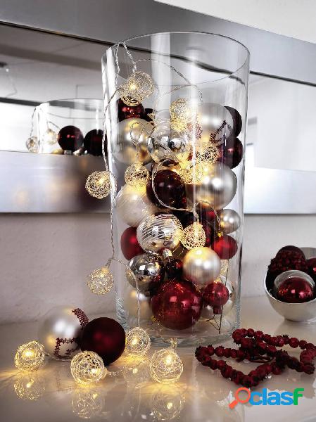 Catena decorativa LED, sfere in alluminio e filo metallico16