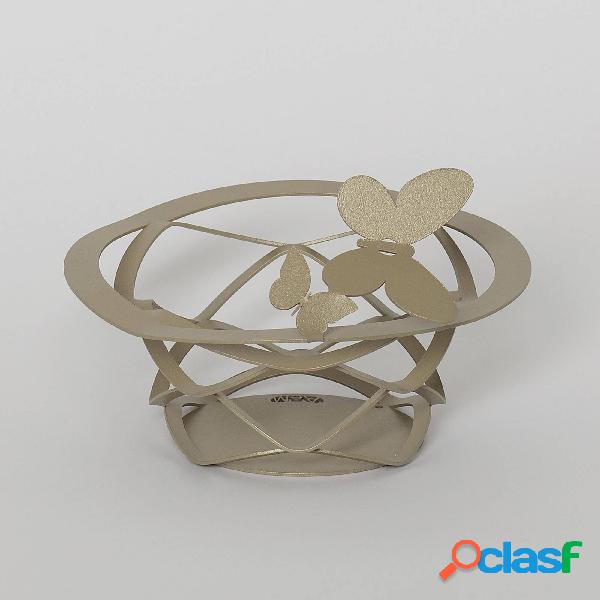 Cestino Butterfly in metallo verniciato, Dimensioni 13xh5