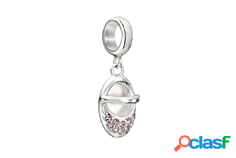 Chamilia Charm Raggiungimenti argento Scarpetta rosa argento