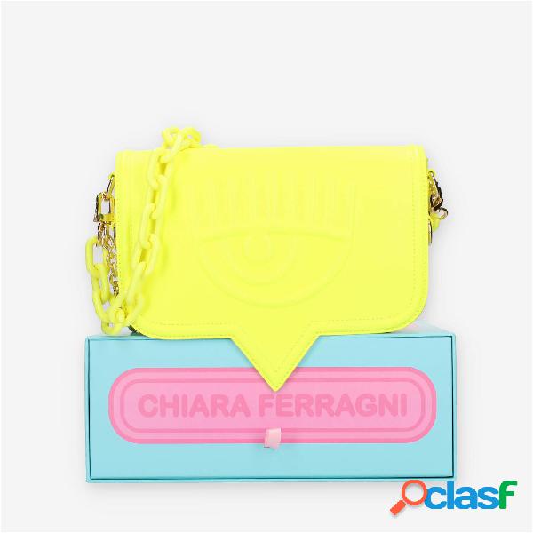 Chiara Ferragni Eyelike Borsa a tracolla gialla fluo