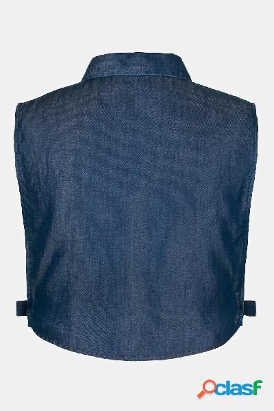 Colletto da camicia con effetto jeans e abbottonatura,