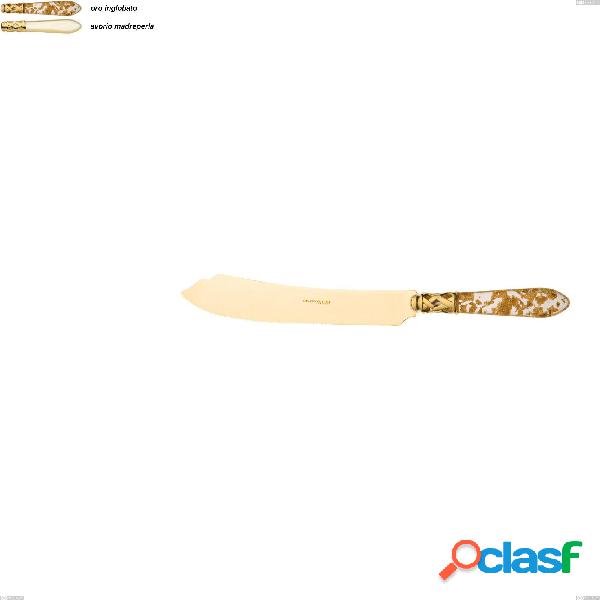 Coltello torta Aladdin tutto oro bugatti, acciaio 18.10