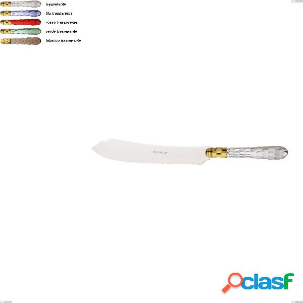 Coltello torta Cristallo ghiera oro bugatti, acciaio 18.10
