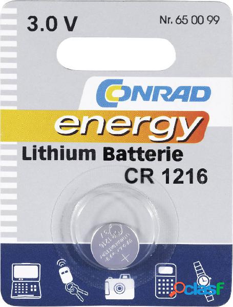 Conrad energy CR1216 Batteria a bottone CR 1216 Litio 25 mAh