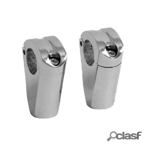 Coppia riser manubrio 32mm rialzo 65mm cromo