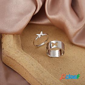 Couple Rings Silver Gold Alloy Butterfly Simple Punk Sweet