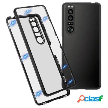 Cover Magnetica con Retro in Vetro Temperato per Sony Xperia