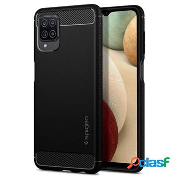 Cover Spigen Rugged Armor per Samsung Galaxy A12 - Nero