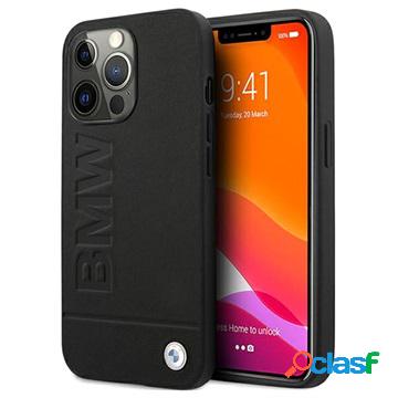 Cover in Pelle BMW Logo Collection per iPhone 13 Pro - Nera
