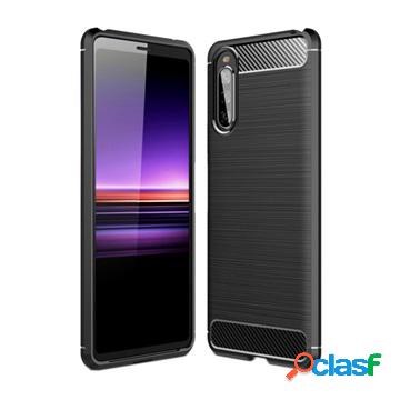Cover in TPU Spazzolata per Sony Xperia 10 II - Fibra di