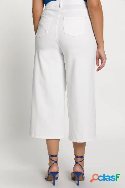 Culottes di jeans con taglio della gamba ampio e cintura