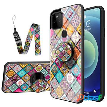 Custodia Ibrida Checkered Pattern per Google Pixel 5a 5G -