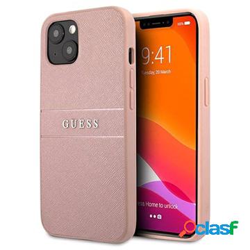 Custodia Ibrida Guess Saffiano per iPhone 13 - Rosa