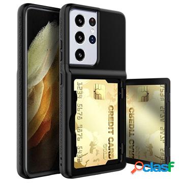 Custodia Ibrida con Specchio e Portacarte per Samsung Galaxy