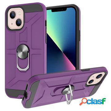 Custodia Ibrida per iPhone 13 con Supporto ad Anello - Viola