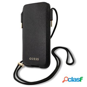 Custodia Universale Guess Saffiano Script Logo con Cinturino