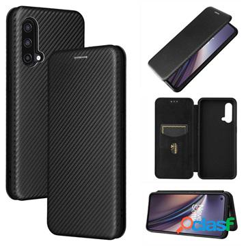 Custodia a Flip per OnePlus Nord CE 5G - Fibra di Carbonio -