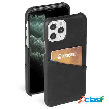 Custodia di Cuoio Krusell CardCover iPhone 12 Pro Max - Nera
