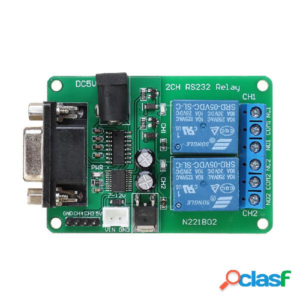 DC 5V 7.5V 9V 2Ch RS232 Scheda relè remoto Controllo USB PC