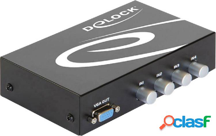 Delock 87636 4 Porte Switch VGA Contenitore in metallo 1600