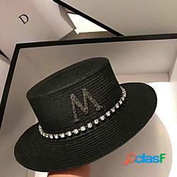 Di tendenza Vimini / Strass berretto con Cristalli / Strass