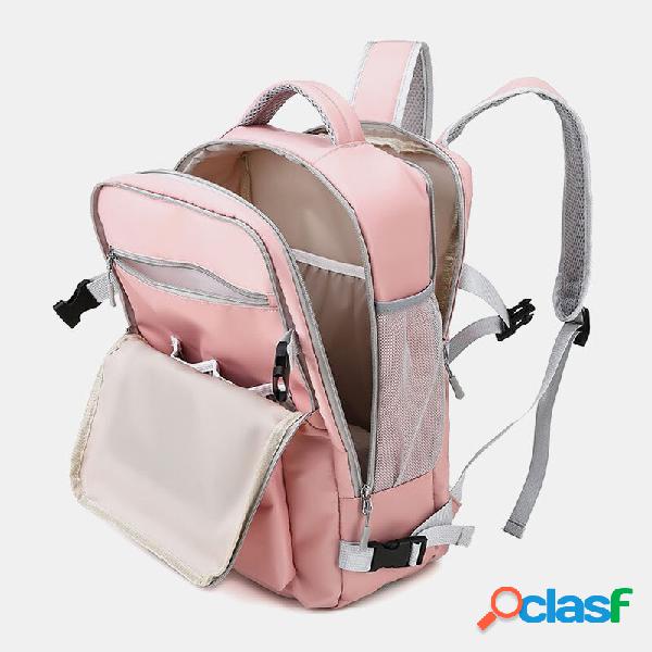 Donna Nylon Multi-tasca Scomparto per scarpe Zaino