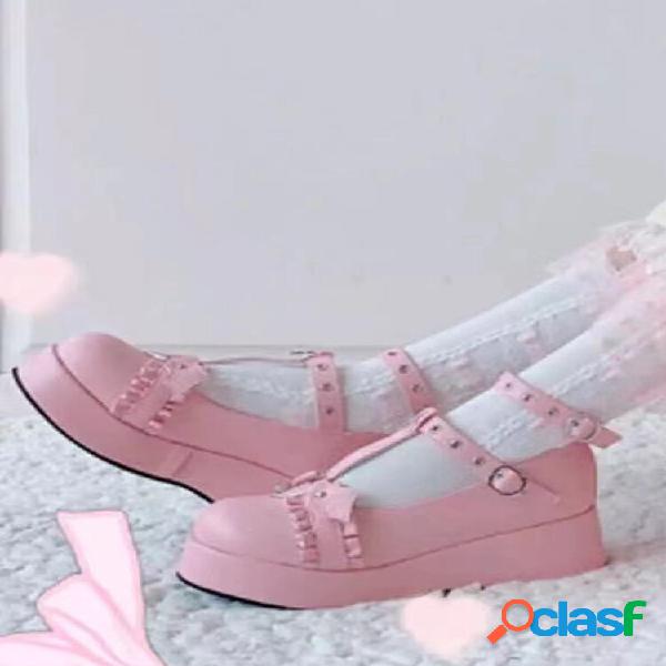 Donna Preppy Cuore Mocassini con zeppa in metallo decorati