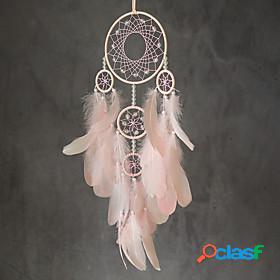Dream Catcher Handmade Gift with 5 Circles Feather Bead