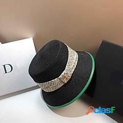 Elegante Di tendenza Vimini berretto con Nastri 1 pc