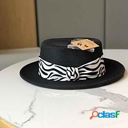 Elegante Di tendenza Vimini berretto con Righe 1 pc