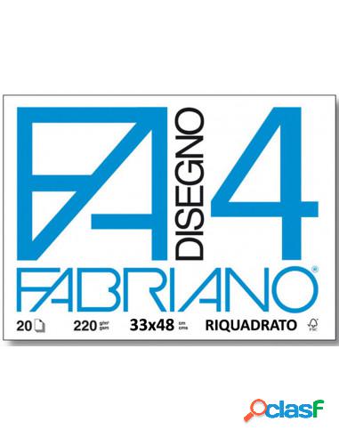 Fabriano - Album Da Disegno Liscio Riquadrato F4 Fabriano
