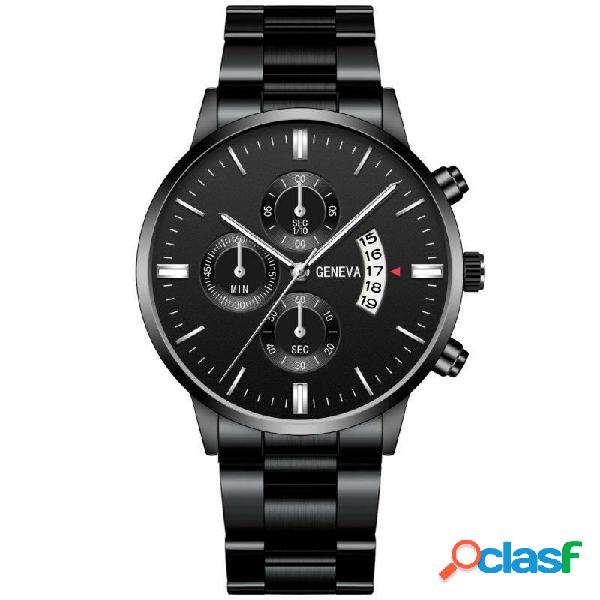 GENEVA Fashion Men Watch Date Display Orologio al quarzo da