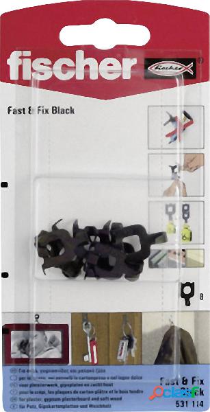Gancio a muro Fast & Fix di Fischer, nero K, 8 pz.