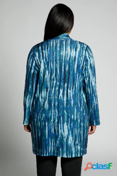 Giacca di jersey con stampa, design aperto, colletto a