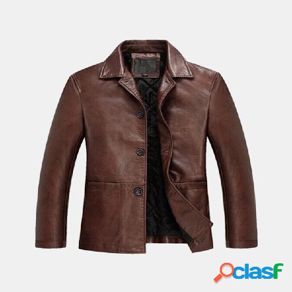 Giacca in ecopelle invernale Plus Giacca casual da uomo in