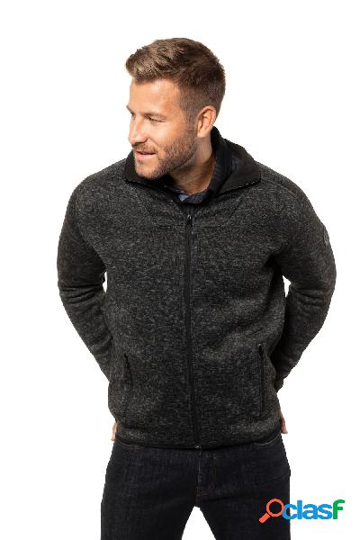 Giacca in pile e maglia con collo alto e zip, Uomo, Grigio,
