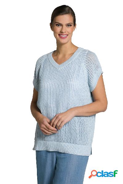 Gilet dal taglio squadrato con scollo a V e mezze maniche,