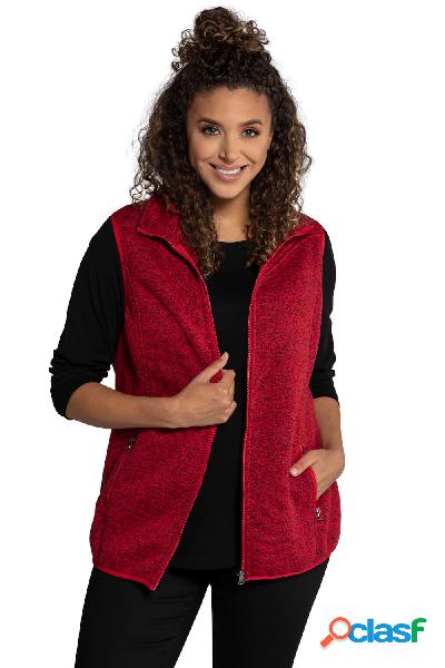 Gilet di maglia e pile, colletto alto, piacevolmente