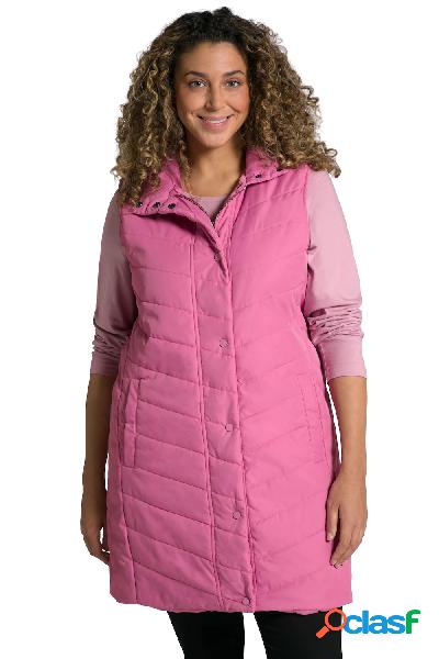 Gilet lungo e trapuntato con collo alto, cappuccio e