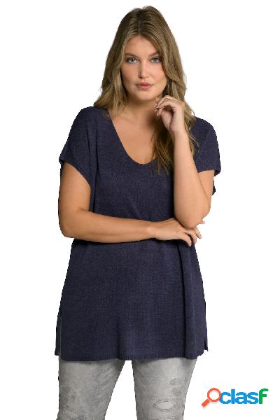 Gilet oversize e smanicato con scollo a V, Donna, Blu,